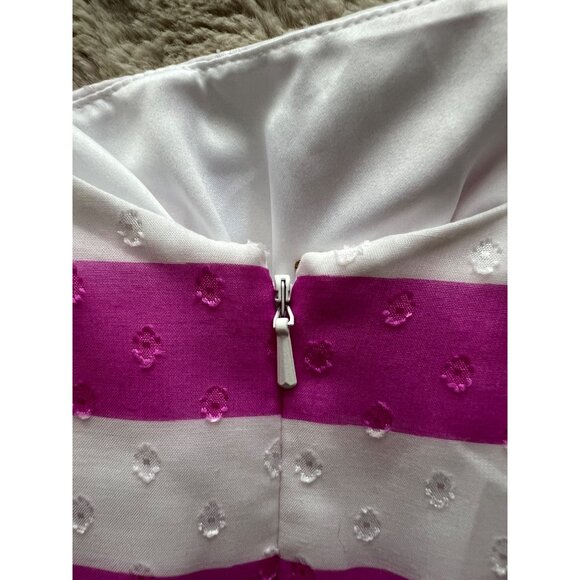 Lilly Pulitzer Pink & White Striped Sleeveless Dress With Bow Detail Adjustable - Picture 15 of 16